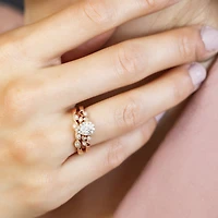 Pear Shape Bridal set with .50 Carat TW of Diamonds in 14kt Rose Gold