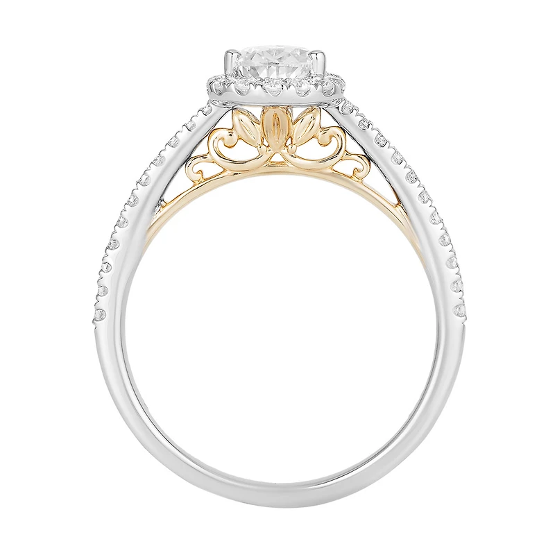 Enchanted Disney Rapunzel Engagement Ring with .75 Carat TW of Diamonds in 14kt White and Yellow Gold