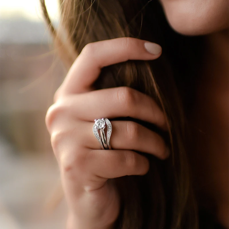 Ring Jacket with .20 Carat TW of Diamonds in 14kt White Gold