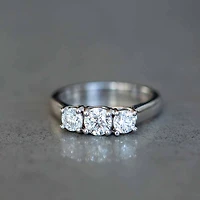 Colourless Collection Three Stone Engagement Ring with .50 Carat TW of Diamonds in 18kt White Gold
