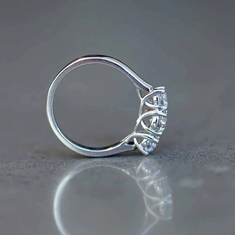 Colourless Collection Three Stone Engagement Ring with .50 Carat TW of Diamonds in 18kt White Gold