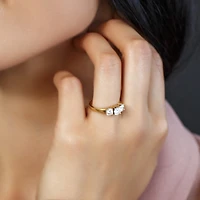 Three Stone Ring with 1.00 Carat TW of Diamonds in 14kt Yellow Gold
