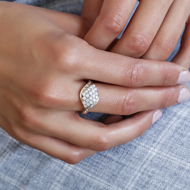 Ring with .75 Carat TW of Diamonds in 10kt Yellow Gold