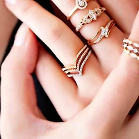 Stackable Ring with .10 Carat TW of Diamonds in 10kt Yellow Gold