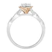 Enchanted Disney Belle Ring with .25 Carat TW of Diamonds in 10kt White and Rose Gold