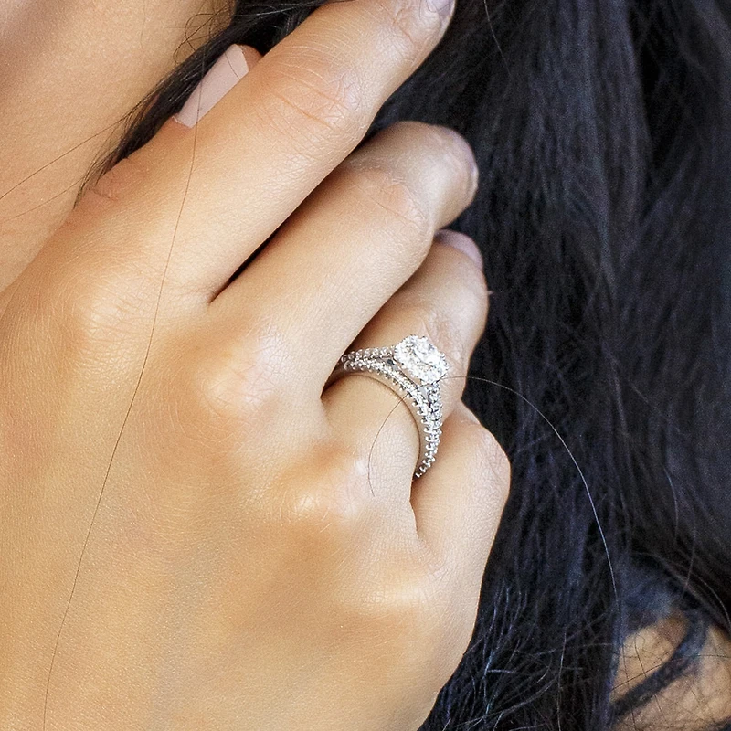 Matching Wedding Band with .26 Carat TW of Diamonds in 14kt White Gold