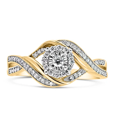 Engagement Ring with .20 Carat TW of Diamonds in 10kt Yellow Gold