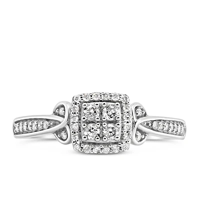 Engagement Ring with .25 Carat TW of Diamonds in 10kt White Gold