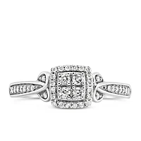Engagement Ring with .25 Carat TW of Diamonds in 10kt White Gold