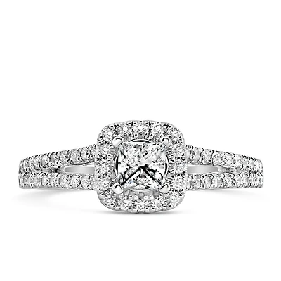 Enchanted Disney Cinderella Engagement Ring with .75 Carat TW of Diamonds in 14kt White Gold