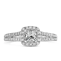 Enchanted Disney Cinderella Engagement Ring with .75 Carat TW of Diamonds in 14kt White Gold