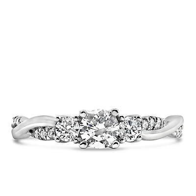 Fire of the North Engagement Ring with .54 Carat TW of Diamonds in 14kt White Gold