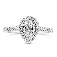 Fire of the North Halo Engagement Ring with .91 Carat TW of Diamonds in 18kt White Gold