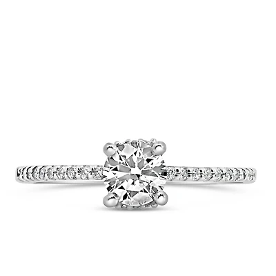 Northern Facet Ideal Cut Engagement Ring with .62 Carat TW of Diamonds in 18kt White Gold