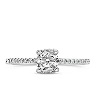 Northern Facet Ideal Cut Engagement Ring with .62 Carat TW of Diamonds in 18kt White Gold