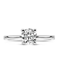 Northern Facet Ideal Cut Halo Engagement Ring with .70 Carat Diamond in 18kt White Gold