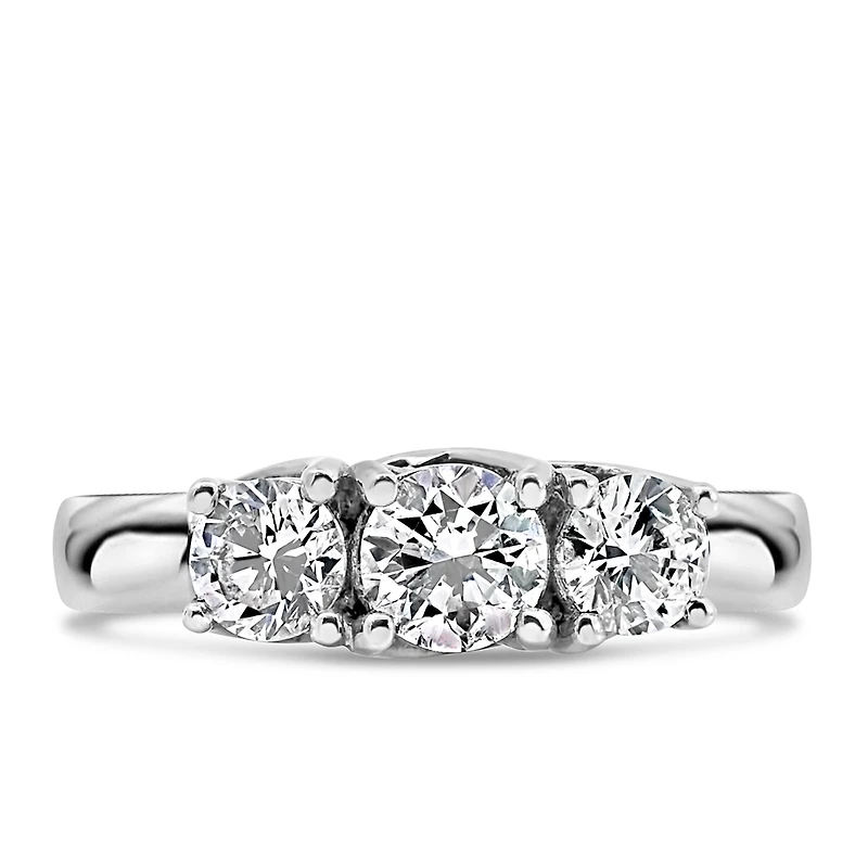 Colourless Collection Three Stone Engagement Ring with 1.00 Carat TW of Diamonds in 18kt White Gold
