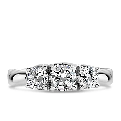 Colourless Collection Three Stone Engagement Ring with 1.00 Carat TW of Diamonds in 18kt White Gold