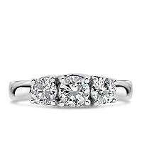 Colourless Collection Three Stone Engagement Ring with 1.00 Carat TW of Diamonds in 18kt White Gold