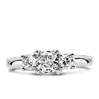 Fire of the North Three Stone Engagement Ring with 1.02 Carat TW of Diamonds in 18kt White Gold