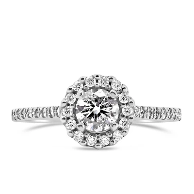 Fire of the North Halo Engagement Ring with .67 Carat TW of Diamonds in 14kt White Gold
