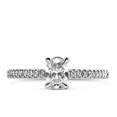Fire of the North Oval Engagement Ring with .65 Carat TW of Diamonds in 14kt White Gold