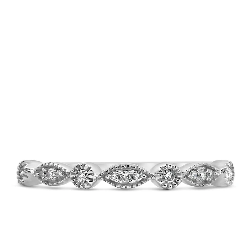 Stackable Ring with .07 Carat TW of Diamonds in 10kt White Gold