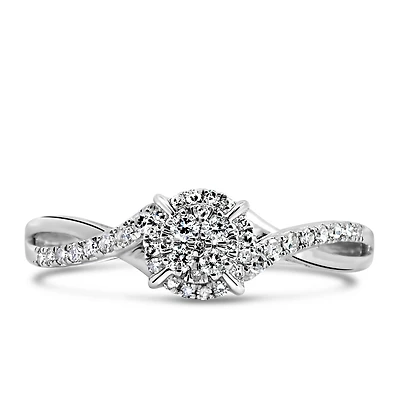 Engagement Ring with .25 Carat TW of Diamonds in 10kt White Gold