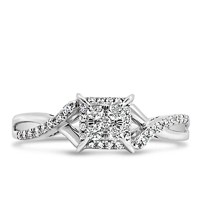Engagement Ring with .25 Carat TW of Diamonds in 10kt White Gold