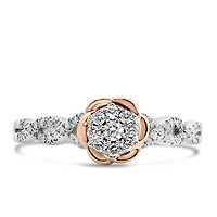 Enchanted Disney Belle Ring with .25 Carat TW of Diamonds in 10kt White and Rose Gold