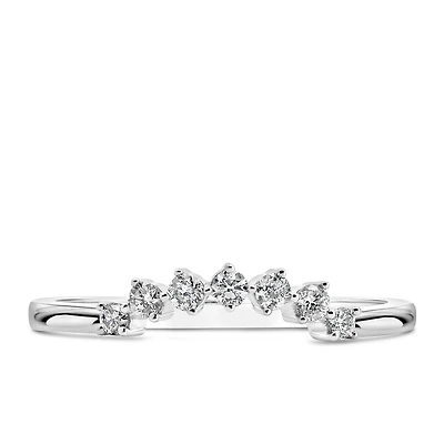 Stackable Contour Ring with .17 Carat TW of Diamonds in 14kt White Gold