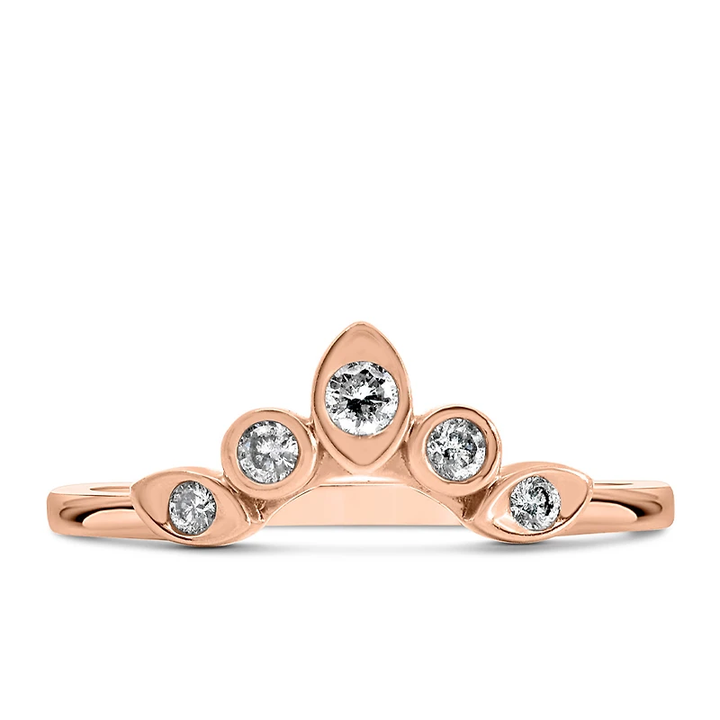 Stackable Contour Ring with .15 Carat TW of Diamonds in 14kt Rose Gold