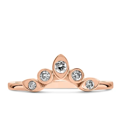 Stackable Contour Ring with .15 Carat TW of Diamonds in 14kt Rose Gold