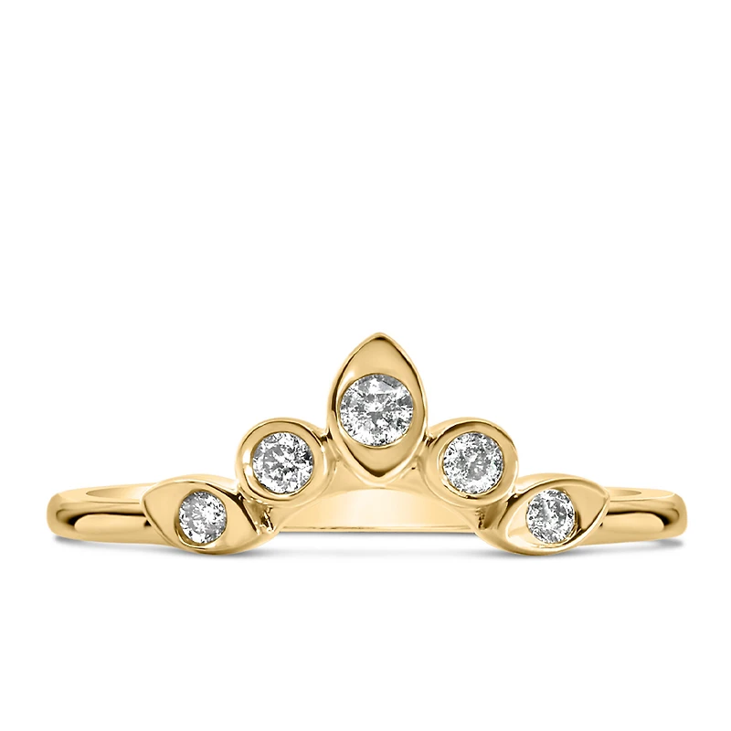 Stackable Contour Ring with .15 Carat TW of Diamonds in 14kt Yellow Gold