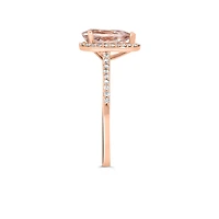 Ring with Morganite and .21 Carat TW of Diamonds in 14kt Rose Gold