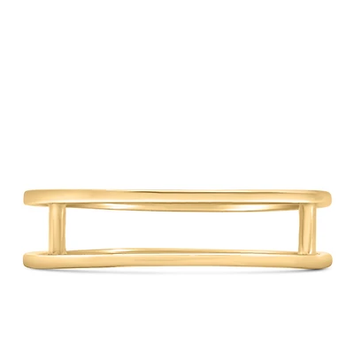 Everyday Stacking Double Line Ring in 10kt Yellow Gold