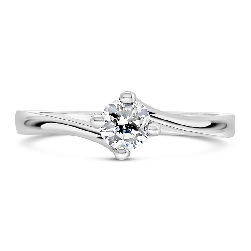 Solitaire Engagement Ring with .33 Carat Diamond in 14kt White Gold