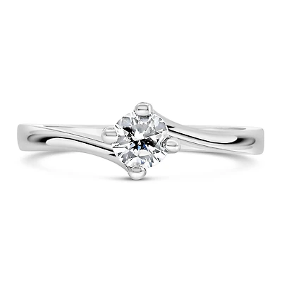 Solitaire Engagement Ring with .33 Carat Diamond in 14kt White Gold