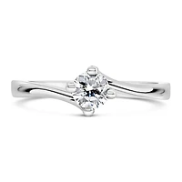 Solitaire Engagement Ring with .33 Carat Diamond in 14kt White Gold