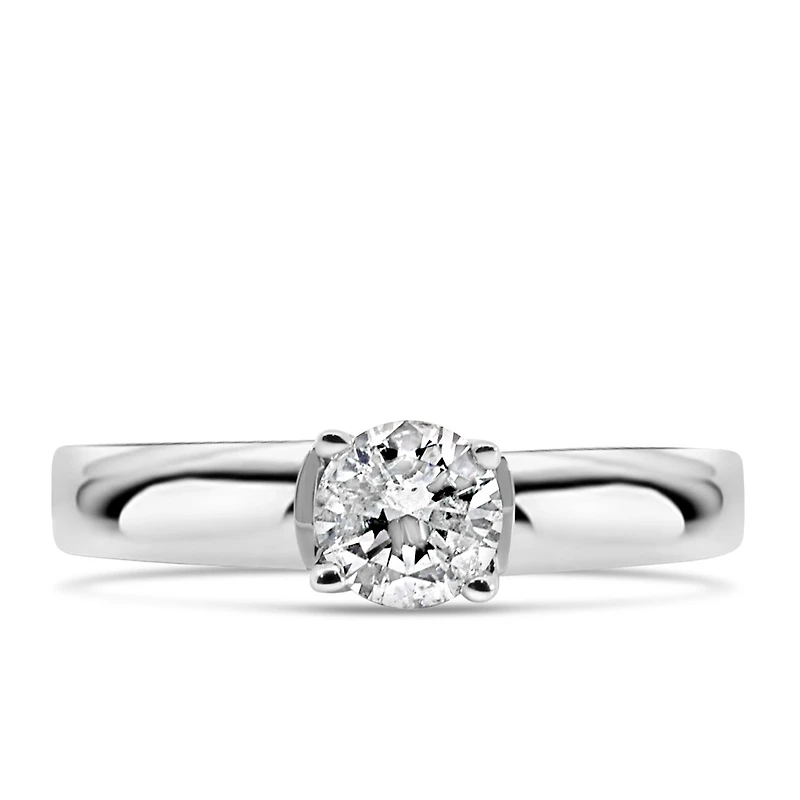 Solitaire Engagement Ring with .50 Carat Diamond in 14kt White Gold