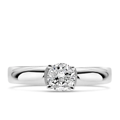 Solitaire Engagement Ring with .50 Carat Diamond in 14kt White Gold