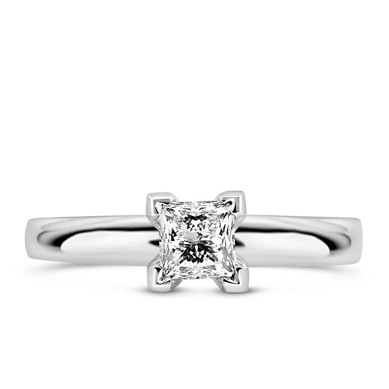 Solitaire Engagement Ring with .50 Carat Diamond in 14kt White Gold