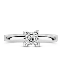 Solitaire Engagement Ring with .50 Carat Diamond in 14kt White Gold