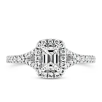 Colourless Collection Halo Engagement Ring With .87 Carat TW of Diamonds in 18kt White Gold