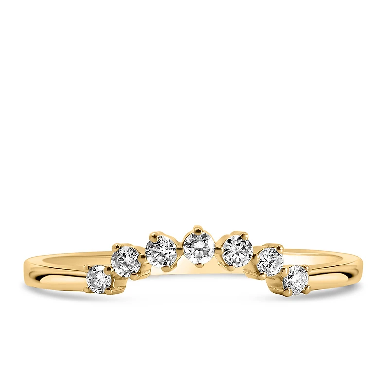 Stackable Contour Ring with .17 Carat TW of Diamonds in 14kt Yellow Gold