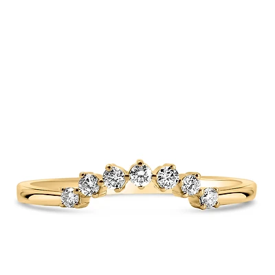 Stackable Contour Ring with .17 Carat TW of Diamonds in 14kt Yellow Gold