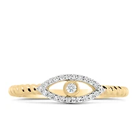Evil Eye Diamond Everyday Stacking Ring with .10 Carat TW of Diamonds in 10kt Yellow Gold