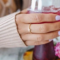 Textured Heart Diamond Everyday Stacking Ring with .04 Carat TW of Diamonds in 10kt Yellow Gold
