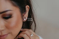 Classic Solitaire Stud Earrings with Carat TW of Lab Created Diamonds in 14kt White Gold