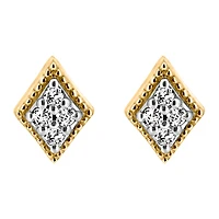 Rhombus Earrings with .04 Carat TW of Diamonds in 10kt Yellow Gold